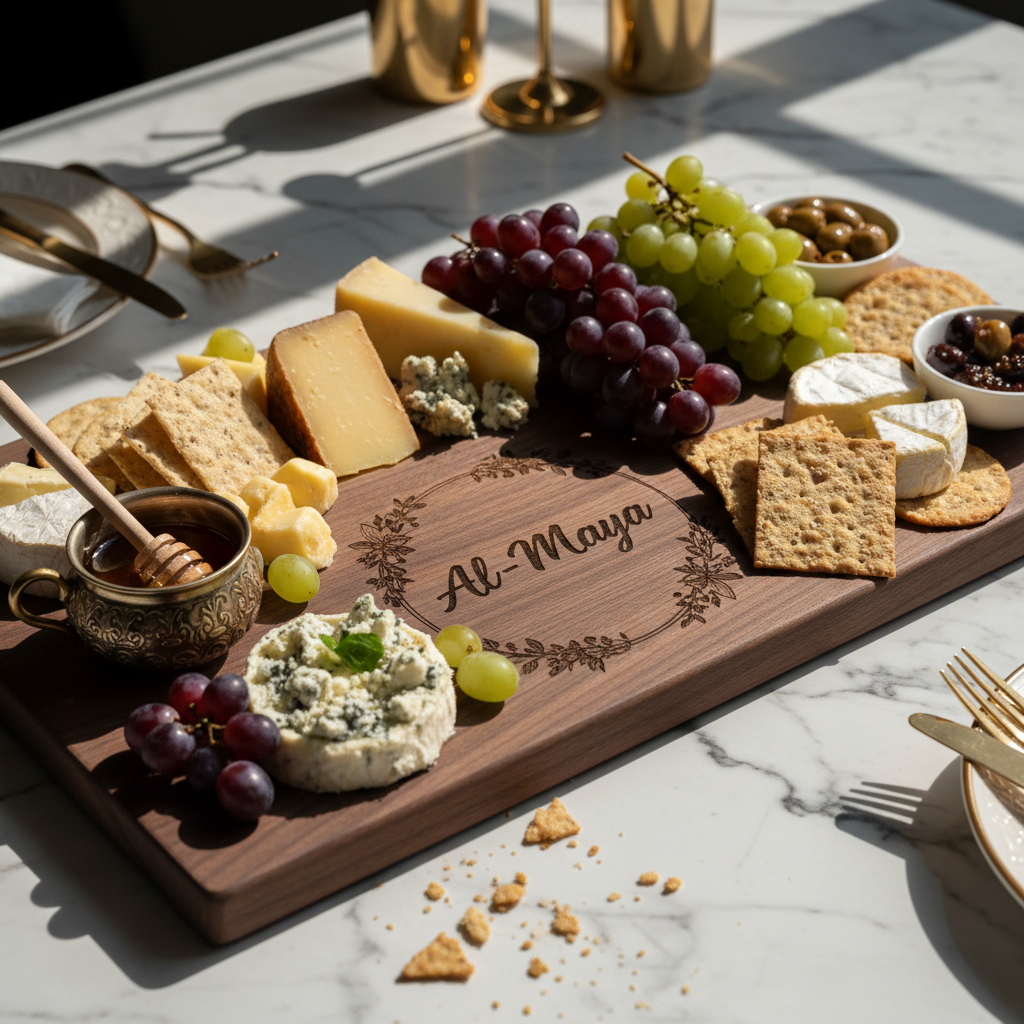 Custom engraved charcuterie serving board
