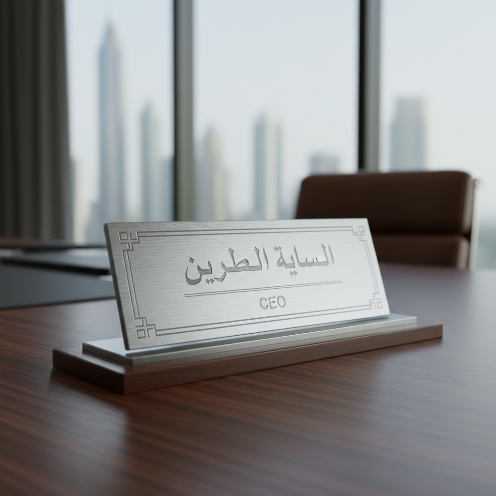 Precision engraved metal nameplate